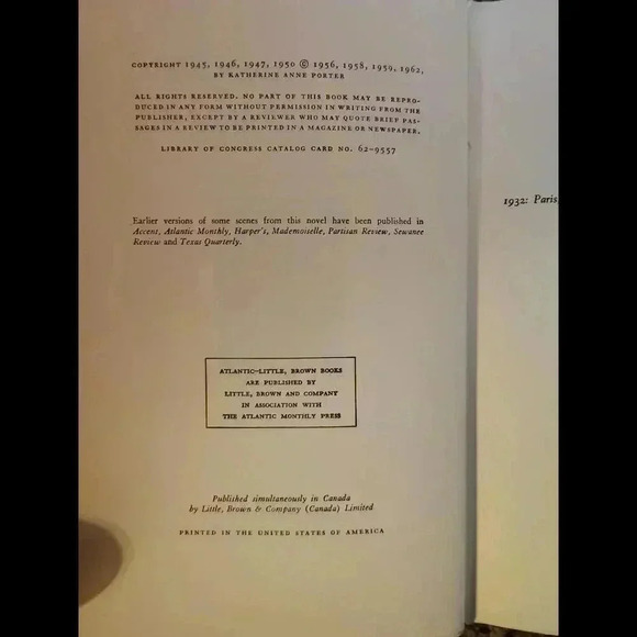 Ship of Fools by Katherine Anne Porter - Vintage Edition 1962 - Picture 4 of 4